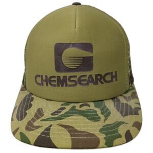 Designer Award Chemsearch Green Camo Trucker Hat One Size Mesh Snapback